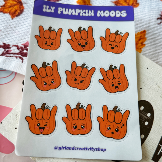 ILY Pumpkin Moods Sticker Sheet