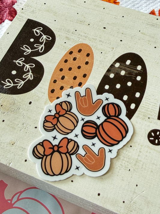 Mickey Fall ILY Sticker