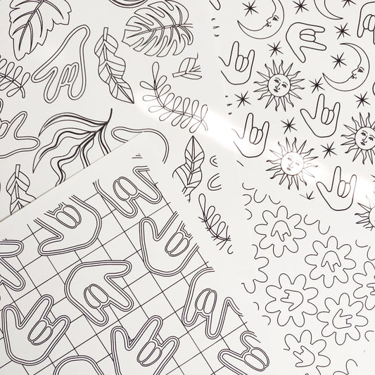 ASL ILY Coloring Bundles