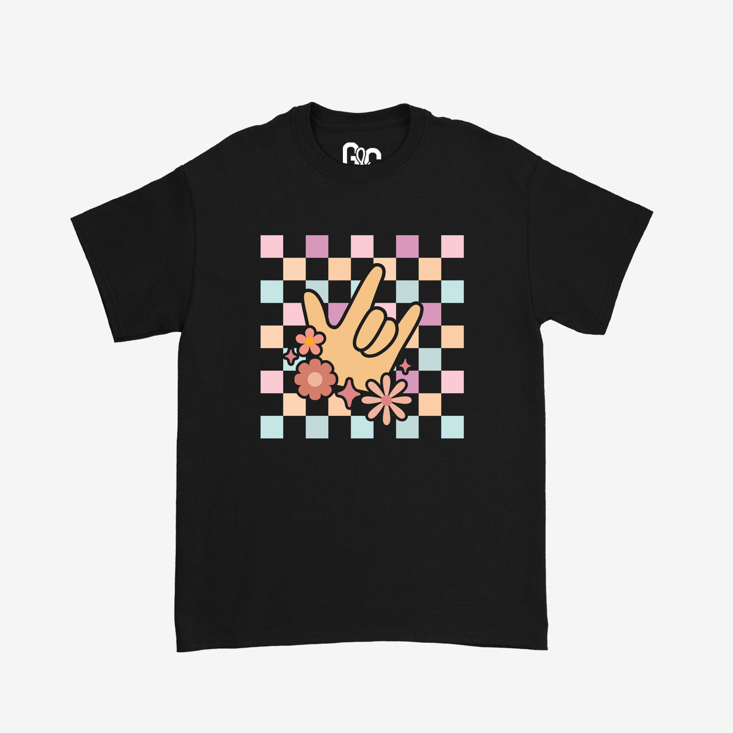 Peach Checkered & ILY Tee