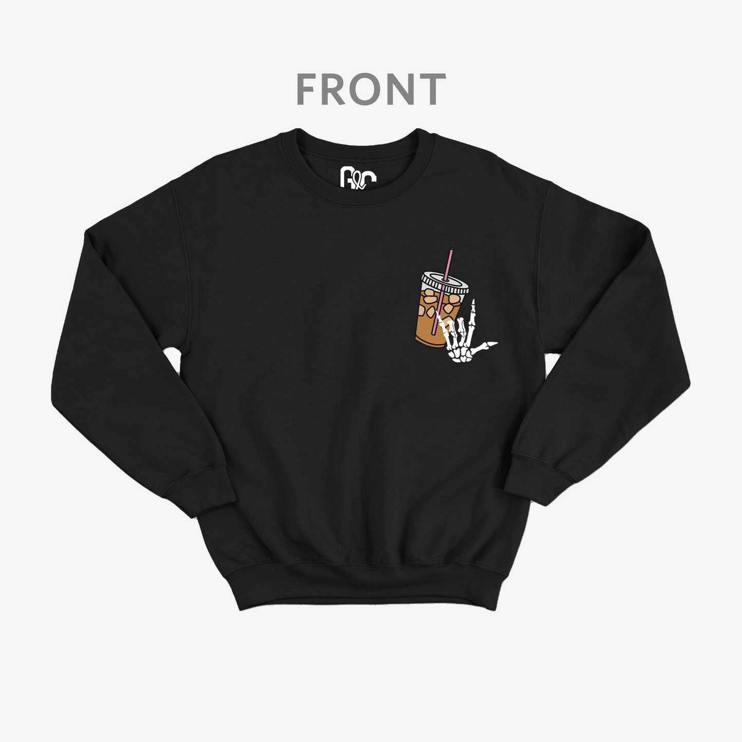 Fueled by Iced Coffee anxiety Crewneck