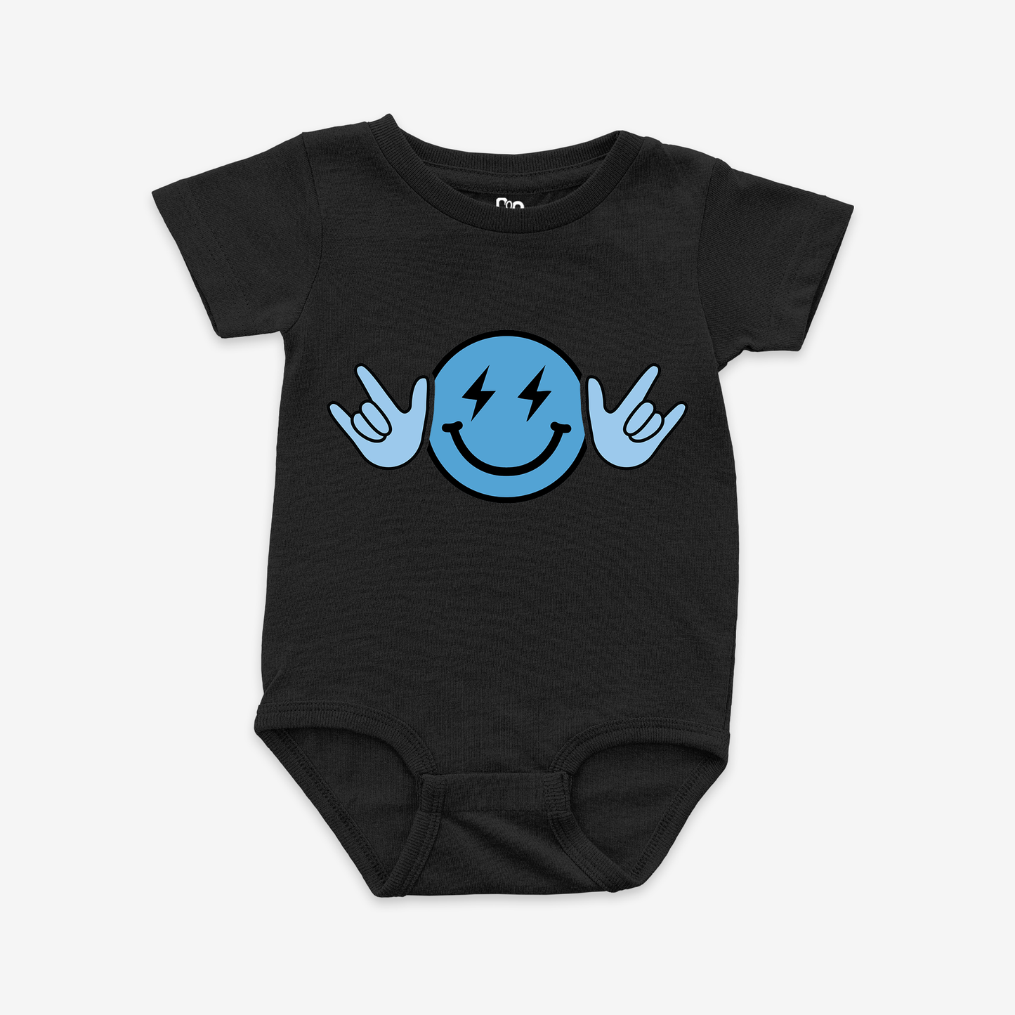 Blue Smiley ILY Onesie Tee
