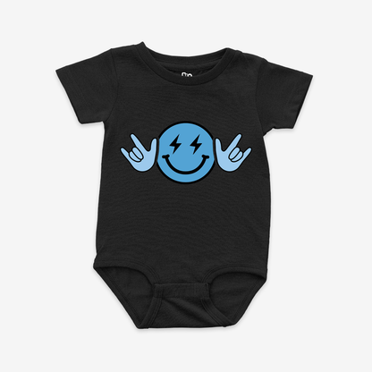 Blue Smiley ILY Onesie Tee