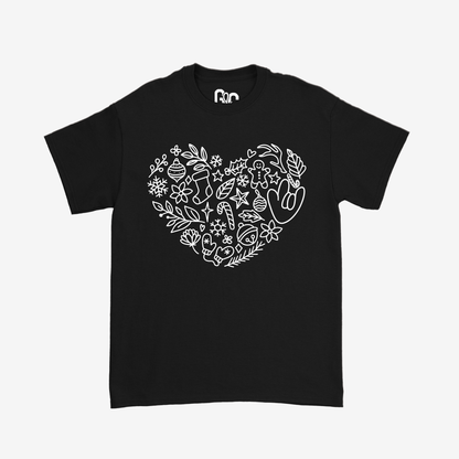 Christmas Doodle Heart Tee