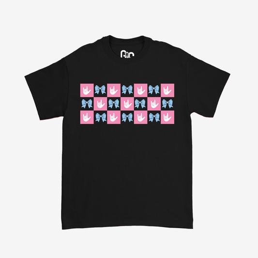 Checkered ILY Coquette Tee