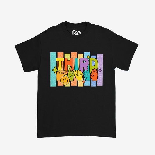Third Grade Retro Striped T/Y Tee