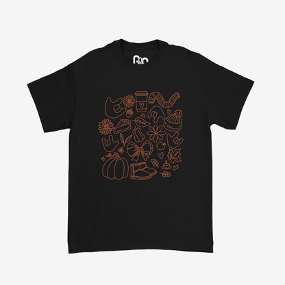 Brown Autumn Doodle Tee