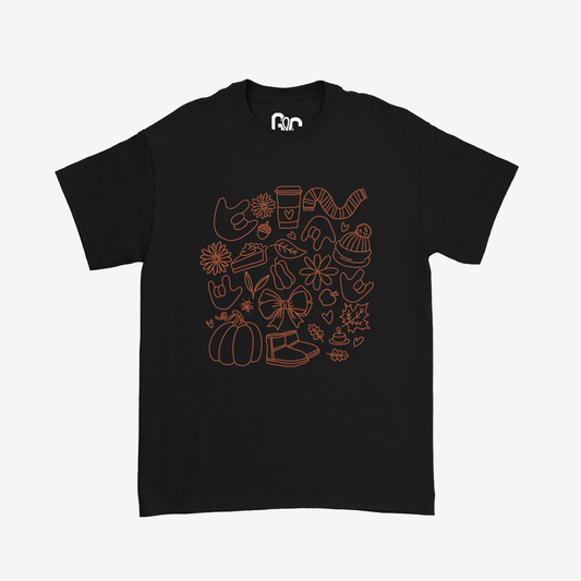 Brown Autumn Doodle Tee