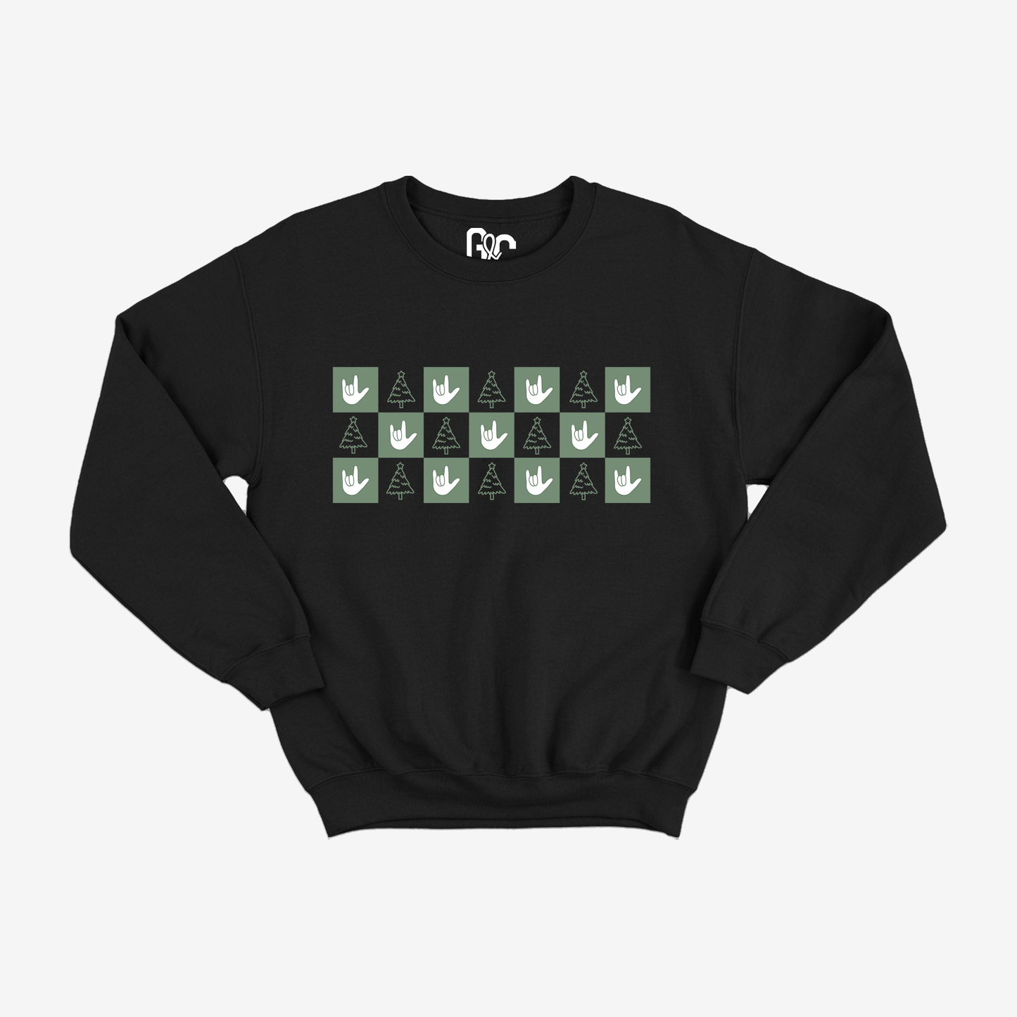 Checkered Xmas Trees Crewneck