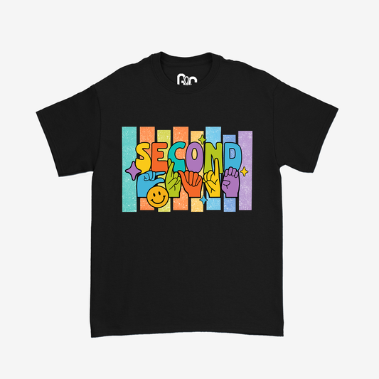 Second Grade Retro Striped T/Y Tee