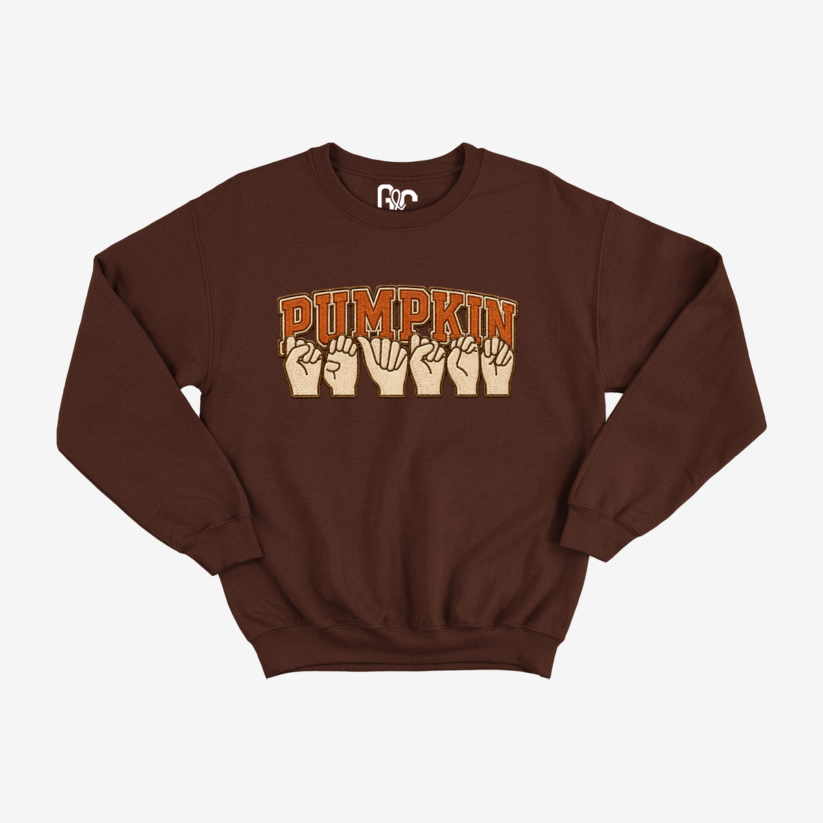 Faux Embroidery Pumpkin Season Crewneck
