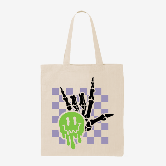 Spooky ILY Checkered Tote Bag