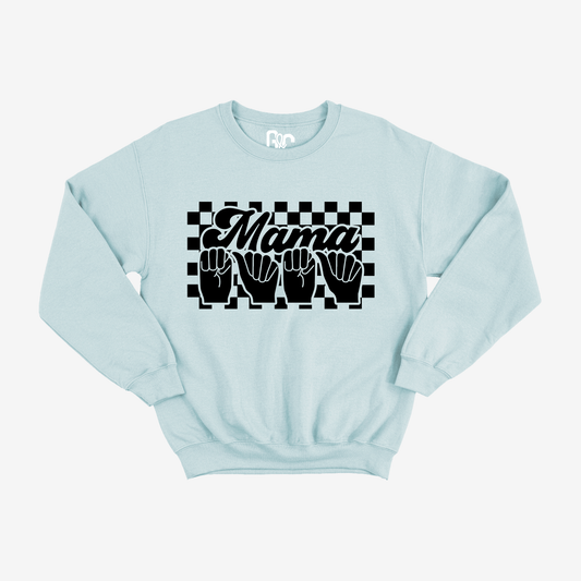 Retro Checkered Mama Crewneck