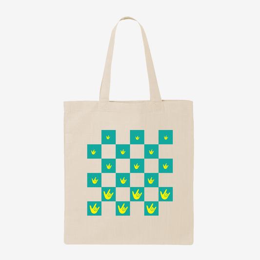 Checkered ILY Tote Bag