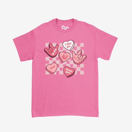 Checkered Candy ILY Crewneck Tee