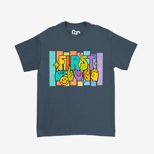 First Grade Retro Striped T/Y Tee
