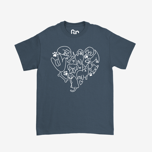 Dog doodle heart Tee