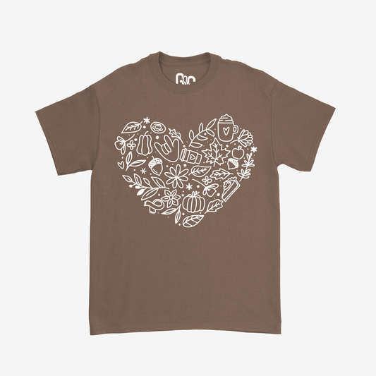 Autumn Heart Doodle Tee