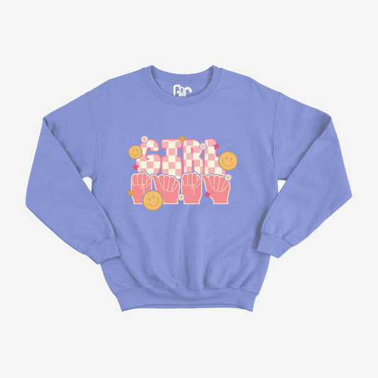 Retro Girl Mama Crewneck