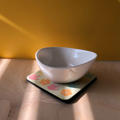 Flower & ILY Coaster