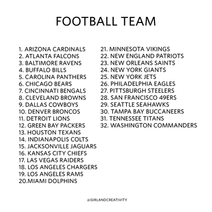 Football Custom Team Crewneck (Small-Large)