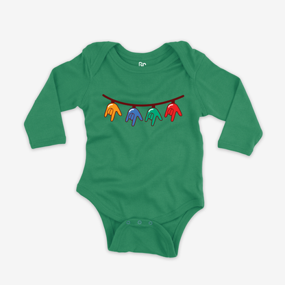 Christmas Light Bulb ILY Onesie Sleeve