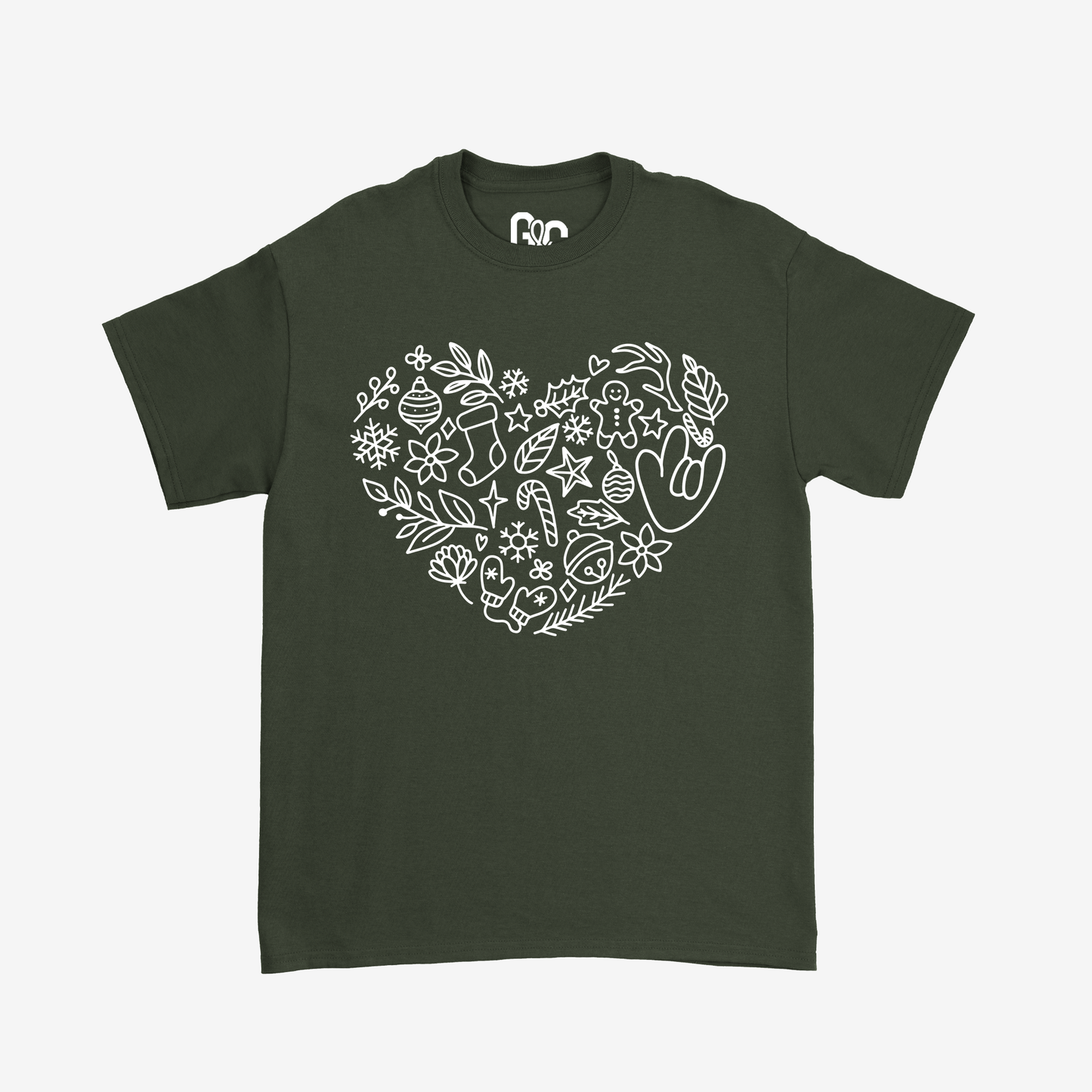 Christmas Doodle Heart Tee
