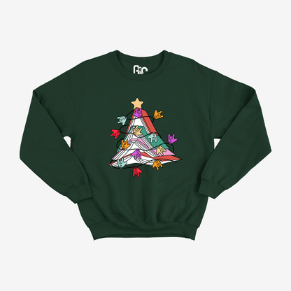 Book Christmas Tree Crewneck
