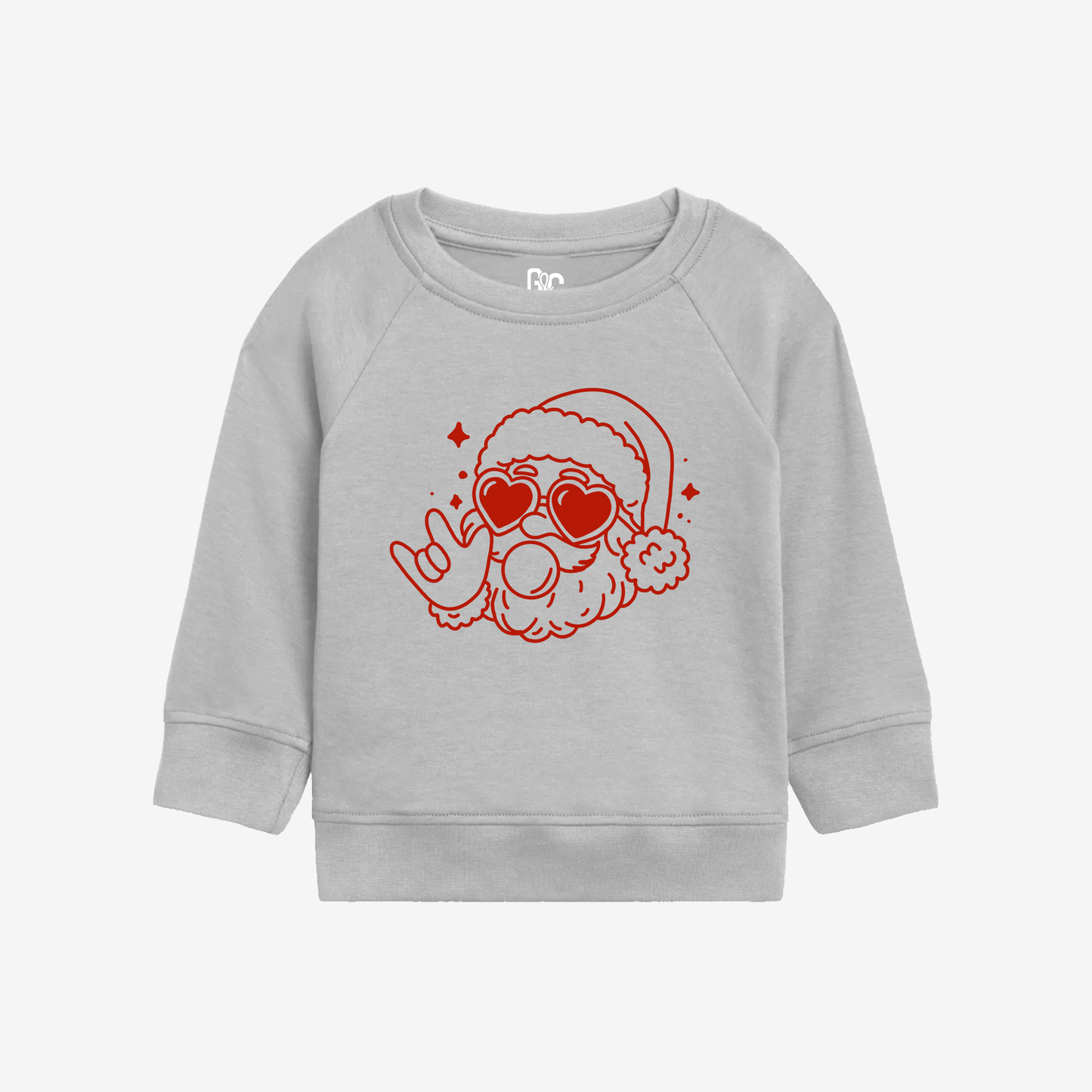 Outline Santa ILY Toddler Crewneck