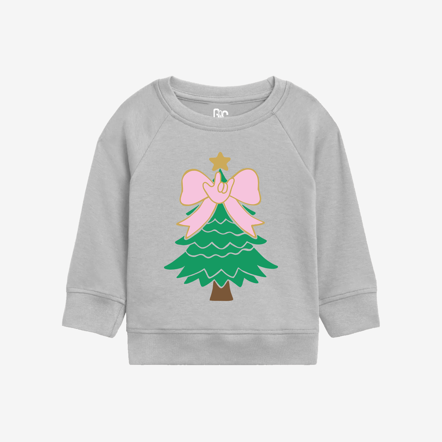 Bow Xmas Tree Toddler Crewneck