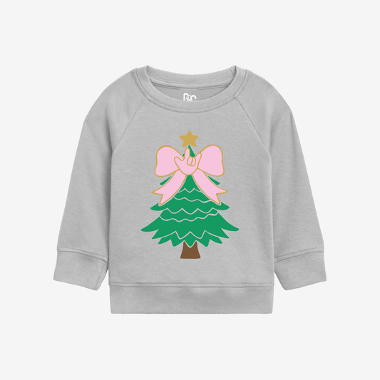 Bow Xmas Tree Toddler Crewneck