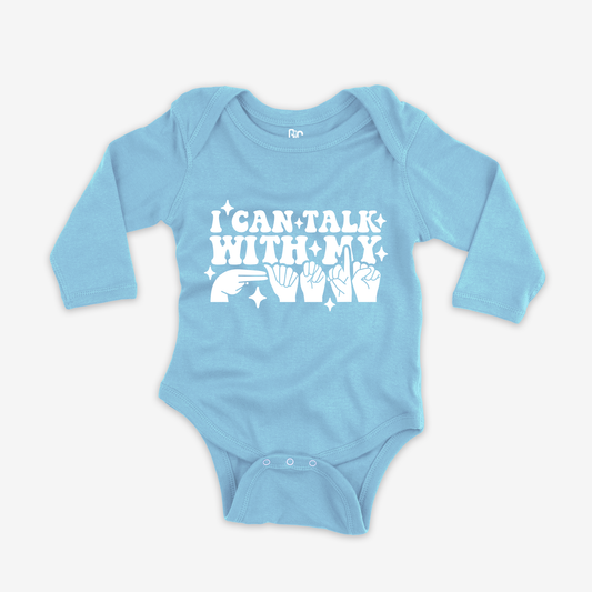 I Can Talk With My Hands Onesie Sleeve
