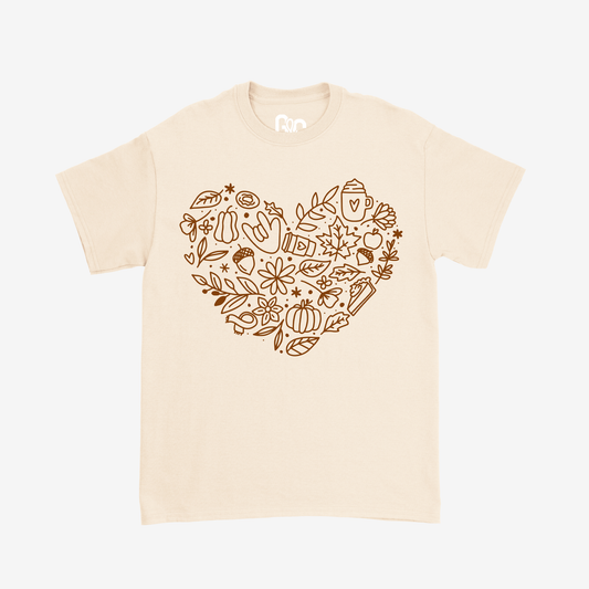 Autumn Heart Doodle Tee