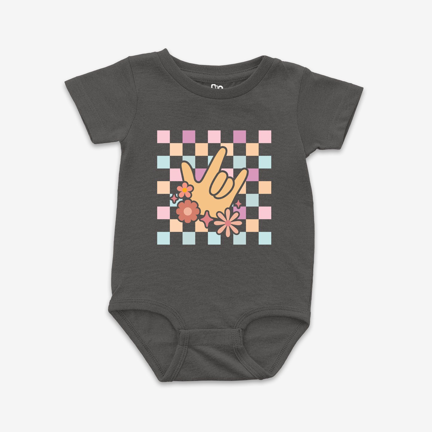 Girl Checkered & ILY Onesie Tee