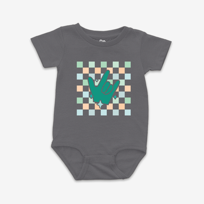 Boy Checkered & ILY Onesie Tee