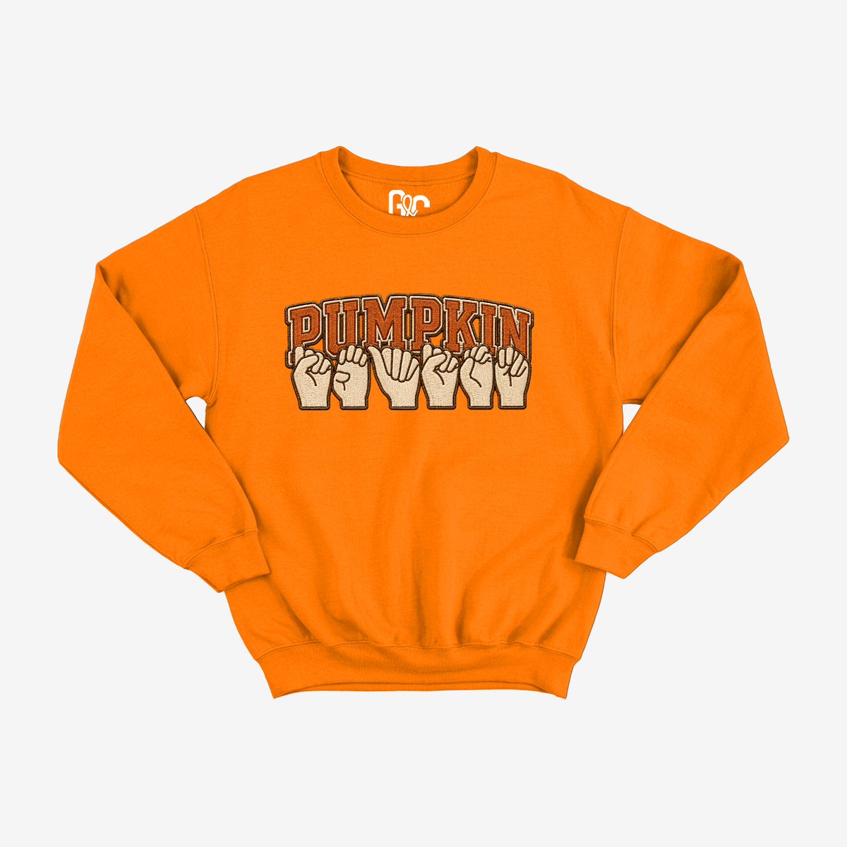Faux Embroidery Pumpkin Season Crewneck