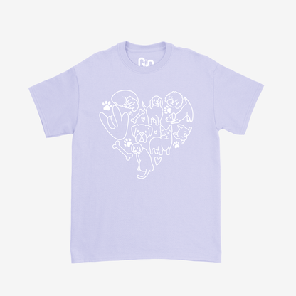 Dog doodle heart Tee