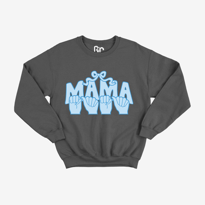 Blue Coquette Mama Crewneck