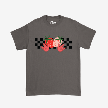 ILY Strawberry Checkered Tee