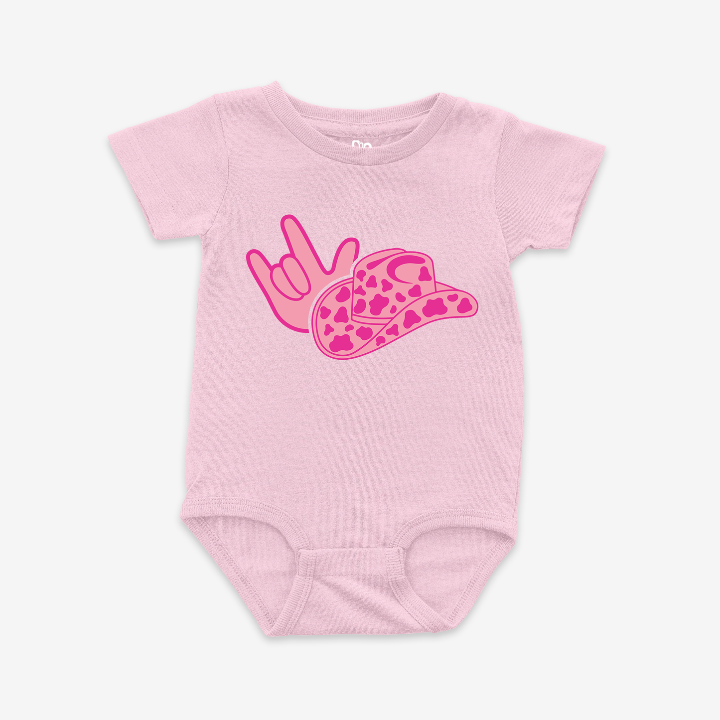 Cowgirl Pink ILY Onesie Tee