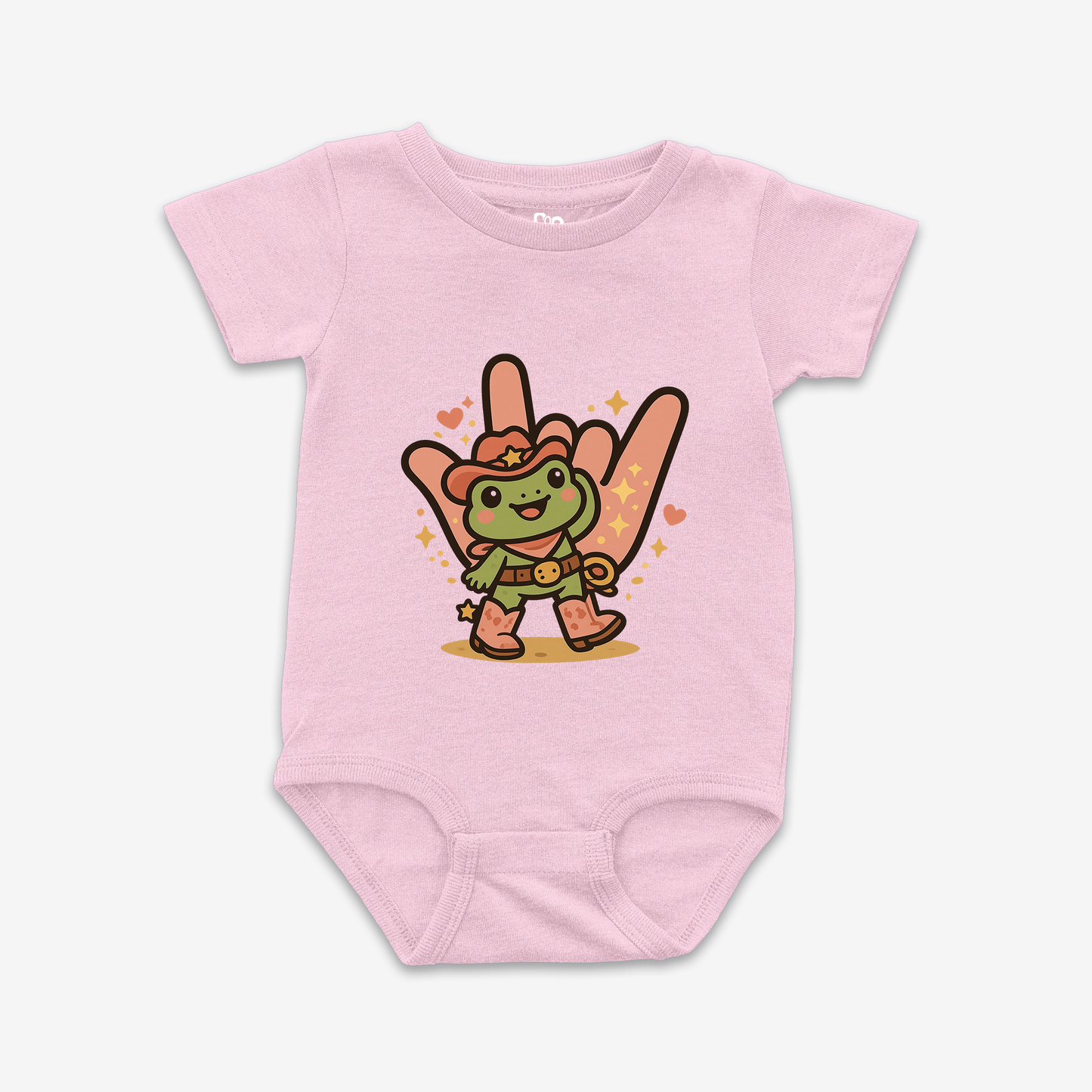 Cowgirl Frog ILY Onesie Tee