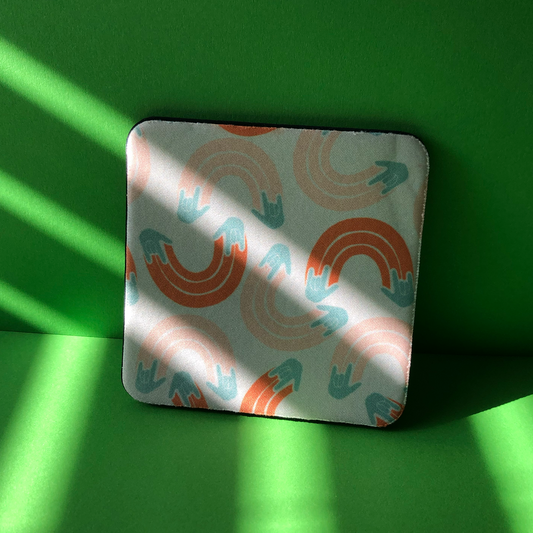 Rainbow & ILY Coaster