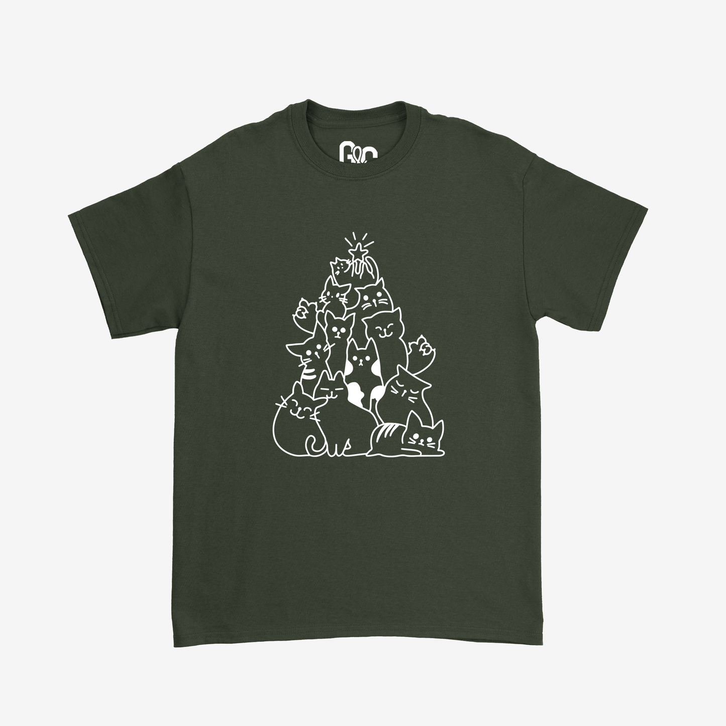 Cat Christmas Tree Tee