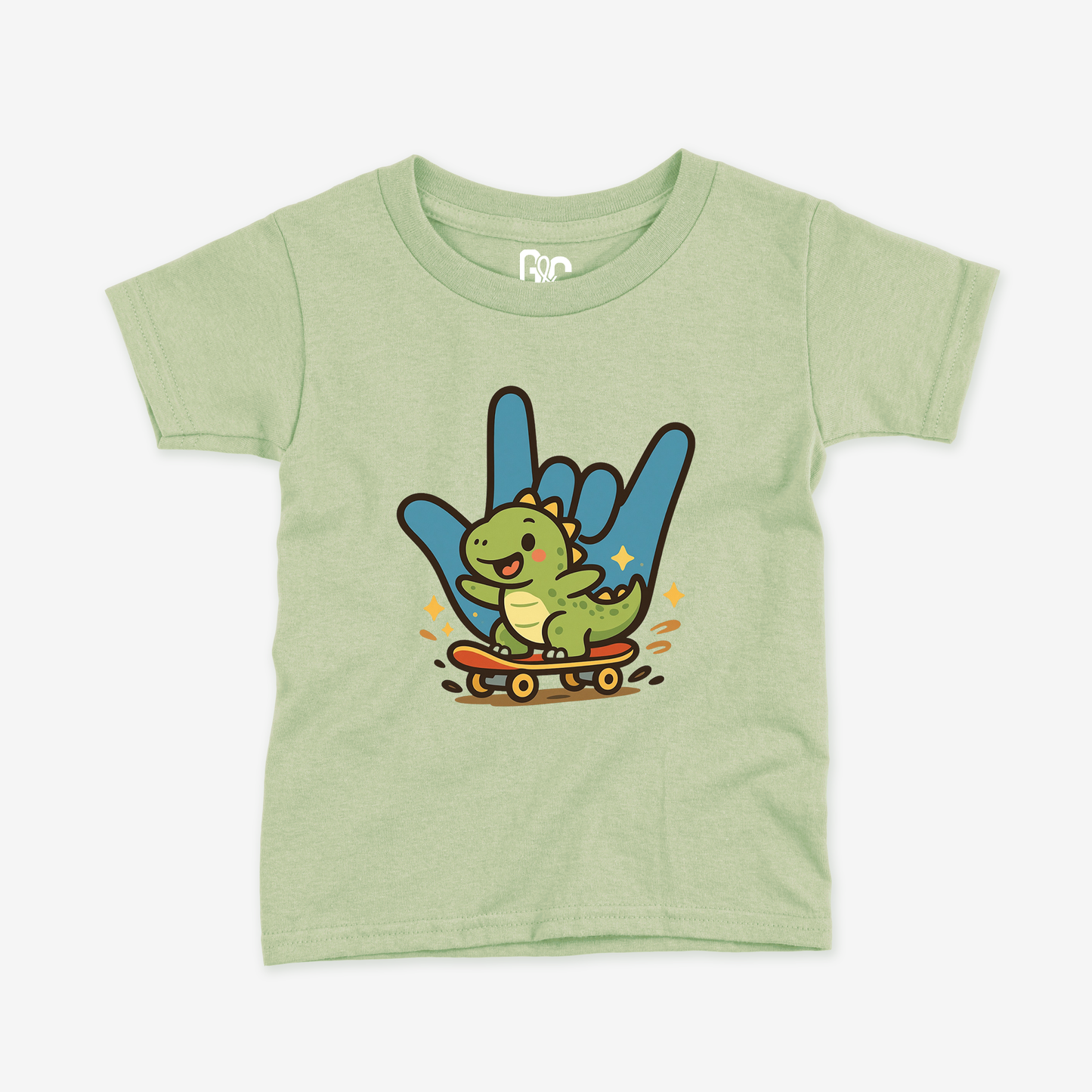 Skater Dino ILY Toddler Tee