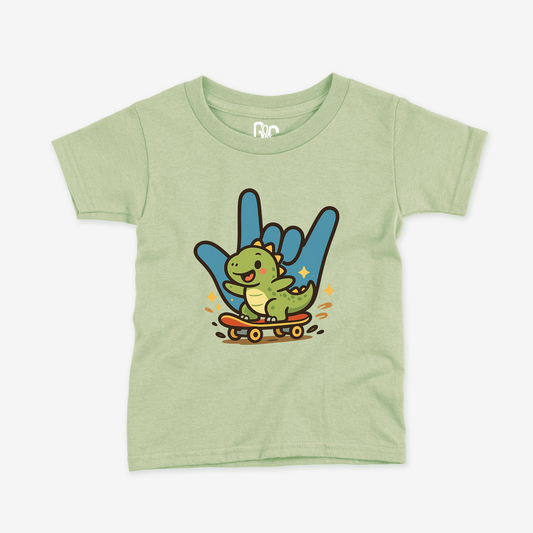 Skater Dino ILY Toddler Tee
