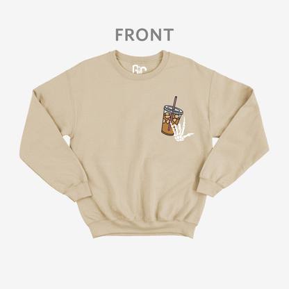 Fueled by Iced Coffee anxiety Crewneck