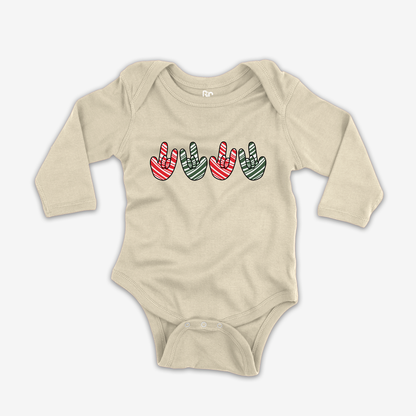 ILY Candy Cane Onesie Sleeve