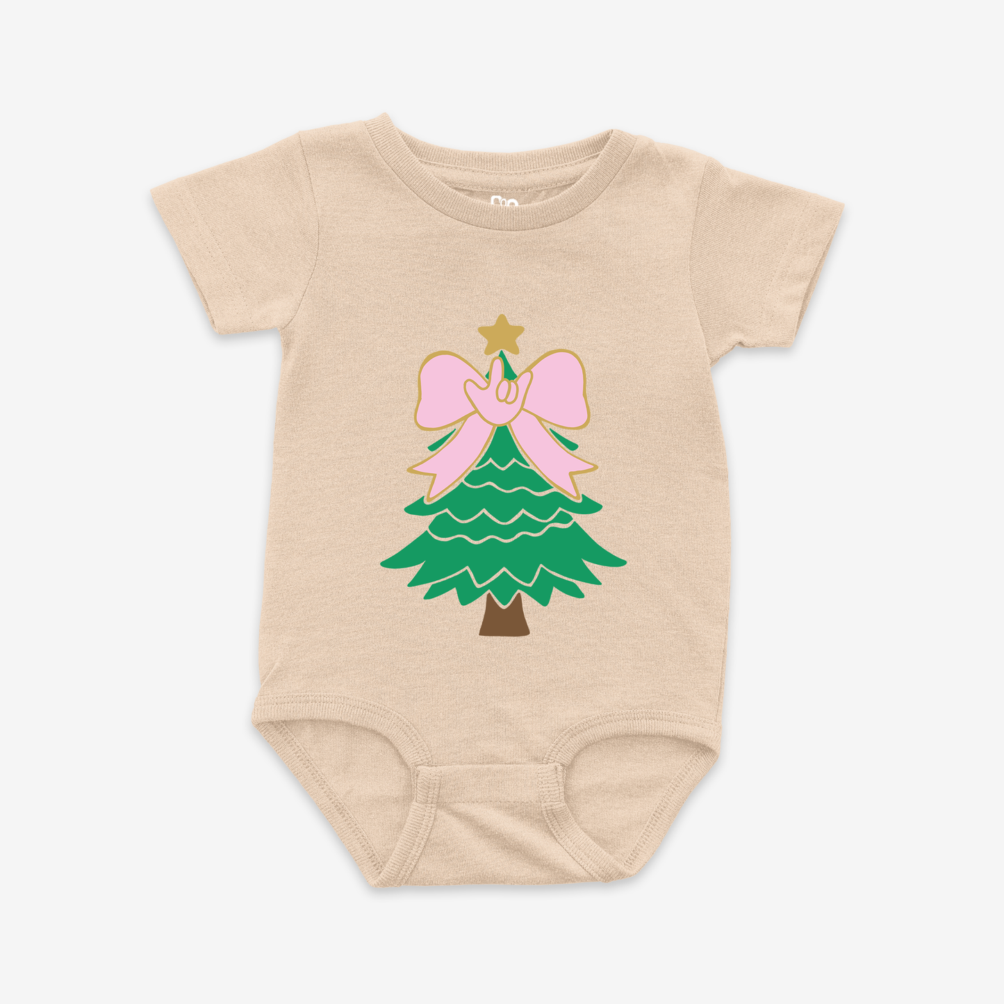 Bow Xmas Tree Onesie Tee