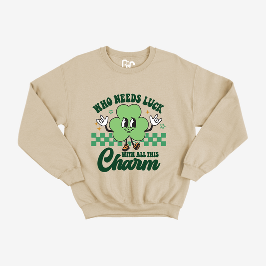 Who Need Luck Charm Youth Crewneck