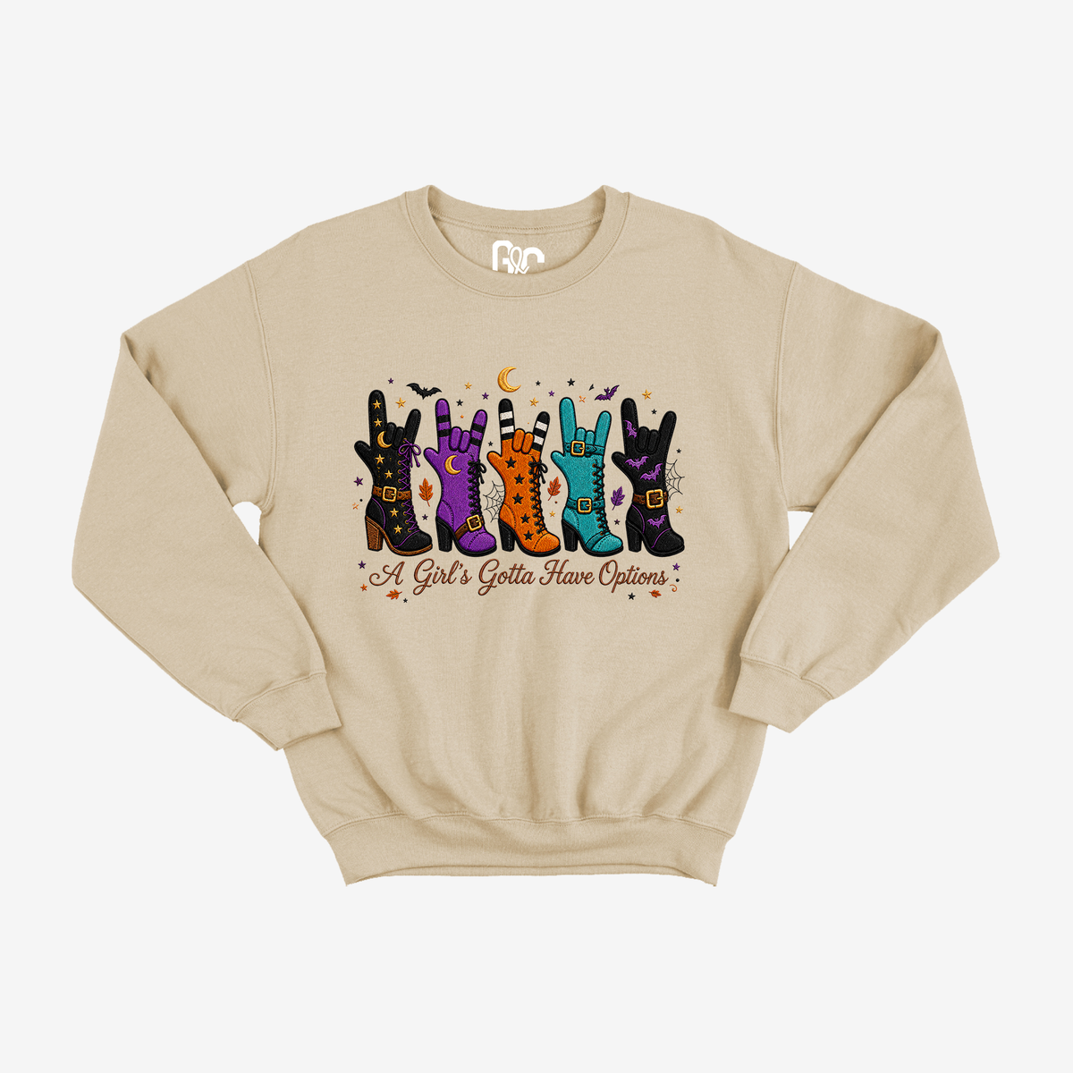 Faux Embroidery Boots ILY Crewneck